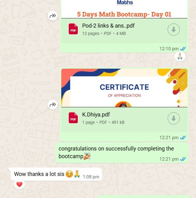 5-day bootcamp certificate feedback 1