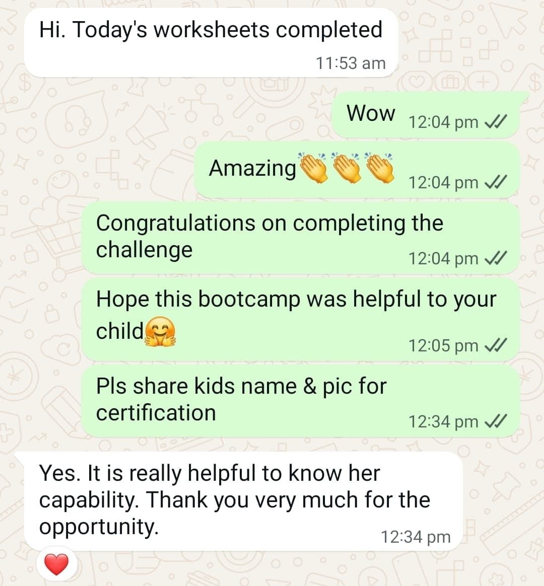 5-day bootcamp parent feedback 3