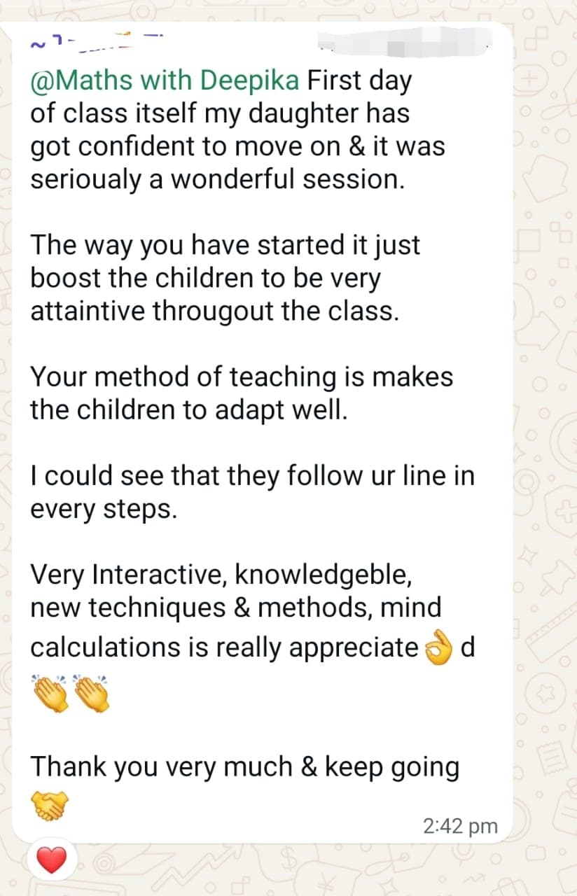 Parent feedback about confidence after the first class