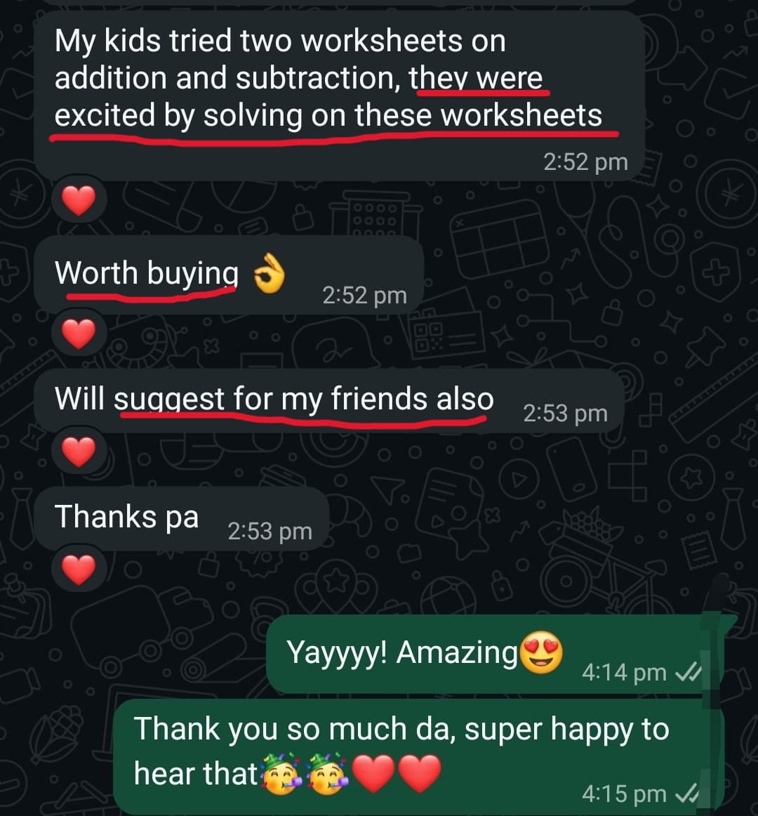 Parent testimonial screenshot for Maths with Deepika