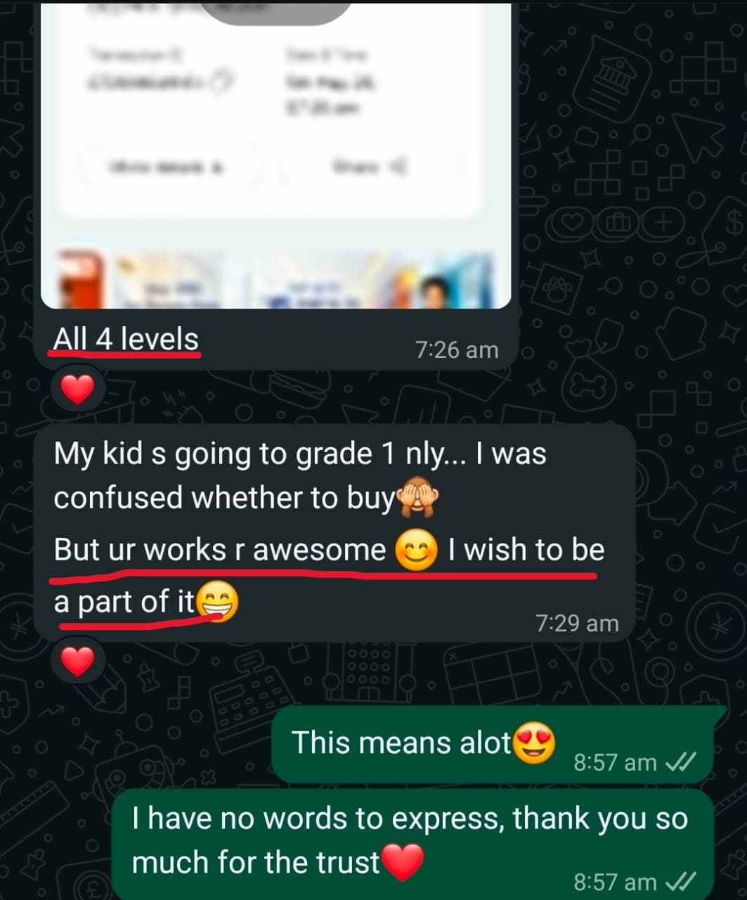 Parent testimonial screenshot for Maths with Deepika