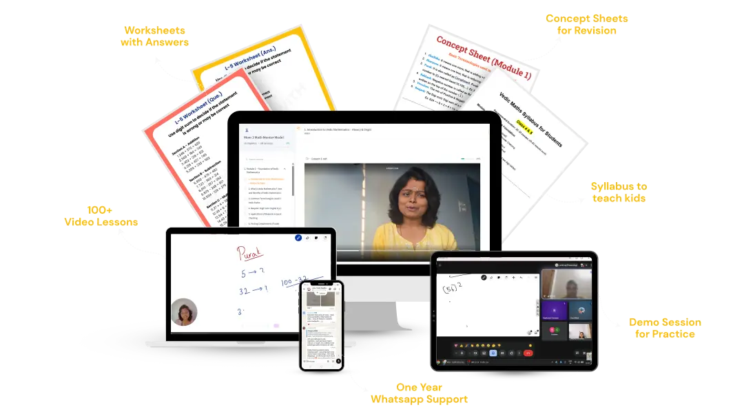 Recorded Vedic Maths program course materials