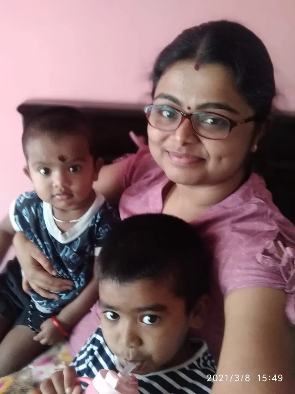 Deepika teaching children